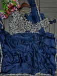MOST PICKED HEAVY RANGOLI EMBROIDERY CODING WORK READY TO WEAR SAREE WITH STITCHED BLOUSE PARTY WEAR WHOLESALE PRICE ETHNIC GARMENT (2)