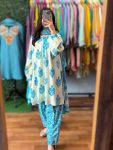 MOST PICKED MUSLIN COTTON DIGITAL PRINTED TOP PATIYALA WITH DUPATTA SKY