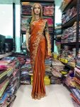 MOST PICKED RANGOLI SILK EMBROIDERY WORK SAREE WITH UNSTITCHED BLOUSE ORANGE