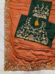 MOST PICKED RANGOLI SILK EMBROIDERY WORK SAREE WITH UNSTITCHED BLOUSE FESTIVAL WEAR WHOLESALE PRICE ETHNIC GARMENT (2)