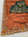 MOST PICKED RANGOLI SILK EMBROIDERY WORK SAREE WITH UNSTITCHED BLOUSE FESTIVAL WEAR WHOLESALE PRICE ETHNIC GARMENT (2)