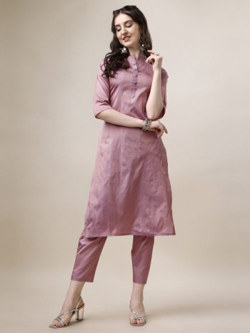 NEW ARRIVAL ART SILK LINING  WORK TOP PENT SET PEACH