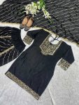 NEW ARRIVAL CHINON EMBROIDERY SEQUENCE WORK TOP DHOTI WITH DUPATTA FESTIVE WEAR WHOLESALE PRICE ETHNIC GARMENT (4)