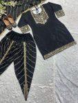 NEW ARRIVAL CHINON EMBROIDERY SEQUENCE WORK TOP DHOTI WITH DUPATTA FESTIVE WEAR WHOLESALE PRICE ETHNIC GARMENT (4)