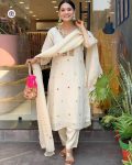 NEW ARRIVAL CHINON EMBROIDERY WORK TOP BOTTOM WITH DUPATTA OFFICE WEAR WHOLESALE PRICE ETHNIC GARMENT (14)