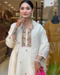 NEW ARRIVAL CHINON EMBROIDERY WORK TOP BOTTOM WITH DUPATTA OFFICE WEAR WHOLESALE PRICE ETHNIC GARMENT (14)