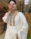 NEW ARRIVAL CHINON EMBROIDERY WORK TOP BOTTOM WITH DUPATTA OFFICE WEAR WHOLESALE PRICE ETHNIC GARMENT (14)