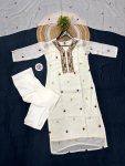NEW ARRIVAL CHINON EMBROIDERY WORK TOP BOTTOM WITH DUPATTA OFFICE WEAR WHOLESALE PRICE ETHNIC GARMENT (14)