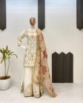 NEW ARRIVAL CHINON SEQUENCE EMBROIDERY WORK TOP PALAZZO WITH DUPATTA FESTIVE WEAR WHOLESALE PRICE ETHNIC GARMENT (4)
