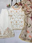 NEW ARRIVAL CHINON SEQUENCE EMBROIDERY WORK TOP PALAZZO WITH DUPATTA FESTIVE WEAR WHOLESALE PRICE ETHNIC GARMENT (4)