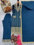 NEW ARRIVAL CHINON SILK EMBROIDERY SEQUENCE WORK WITH RIVET MOTI WORK TOP BOTTOM WITH DUPATTA PARTY WEAR WHOLESALE PRICE ETHNIC GARMENT (1)