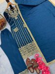 NEW ARRIVAL CHINON SILK EMBROIDERY SEQUENCE WORK WITH RIVET MOTI WORK TOP BOTTOM WITH DUPATTA PARTY WEAR WHOLESALE PRICE ETHNIC GARMENT (1)