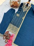 NEW ARRIVAL CHINON SILK EMBROIDERY SEQUENCE WORK WITH RIVET MOTI WORK TOP BOTTOM WITH DUPATTA PARTY WEAR WHOLESALE PRICE ETHNIC GARMENT (1)