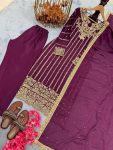 NEW ARRIVAL CHINON SILK EMBROIDERY SEQUENCE WORK WITH RIVET MOTI WORK TOP BOTTOM WITH DUPATTA PARTY WEAR WHOLESALE PRICE ETHNIC GARMENT (8)
