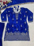 NEW ARRIVAL CHINON SILK SEQUENCE EMBROIDERY WORK TOP SHARARA WITH DUPATTA FESTIVE WEAR WHOLESALE PRICE ETHNIC GARMENT (2)