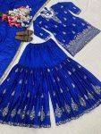 NEW ARRIVAL CHINON SILK SEQUENCE EMBROIDERY WORK TOP SHARARA WITH DUPATTA FESTIVE WEAR WHOLESALE PRICE ETHNIC GARMENT (2)