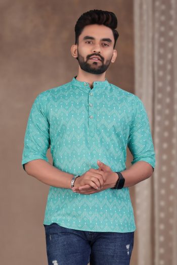 NEW ARRIVAL COTTON FOIL PRINT WITH BEAUTIFUL PATTERN WORK MEN'S SHIRT RAMA