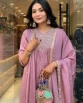 NEW ARRIVAL COTTON SILK EMBROIDERY AND CODING WORK TOP BOTTOM WITH DUPATTA FESTIVE WEAR WHOLESALE PRICE ETHNIC GARMENT (1)
