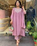 NEW ARRIVAL COTTON SILK EMBROIDERY AND CODING WORK TOP BOTTOM WITH DUPATTA FESTIVE WEAR WHOLESALE PRICE ETHNIC GARMENT (1)