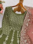 NEW ARRIVAL GEORGETTE EMBROIDERY SEQUENCE WORK GOWN PALAZZO WITH DUPATTA PARTY WEAR WHOLESALE PRICE ETHNIC GARMENT