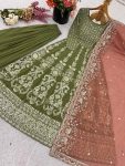 NEW ARRIVAL GEORGETTE EMBROIDERY SEQUENCE WORK GOWN PALAZZO WITH DUPATTA PARTY WEAR WHOLESALE PRICE ETHNIC GARMENT