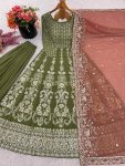 NEW ARRIVAL GEORGETTE EMBROIDERY SEQUENCE WORK GOWN PALAZZO WITH DUPATTA PARTY WEAR WHOLESALE PRICE ETHNIC GARMENT