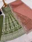 NEW ARRIVAL GEORGETTE EMBROIDERY SEQUENCE WORK GOWN PALAZZO WITH DUPATTA PARTY WEAR WHOLESALE PRICE ETHNIC GARMENT