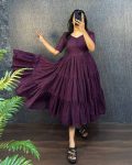 NEW ARRIVAL HAKOBA COTTON 6 PATTI TREDING DESIGN 3 MIDI LAYER ONE PIECE DAILY WEAR WHOLESALE PRICE ETHNIC GARMENT (3)
