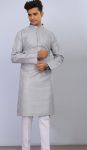 NEW ARRIVAL IMPORTED THREAD SEQUENCE WORK MEN'S KURTA PAYAJAMA  GREY