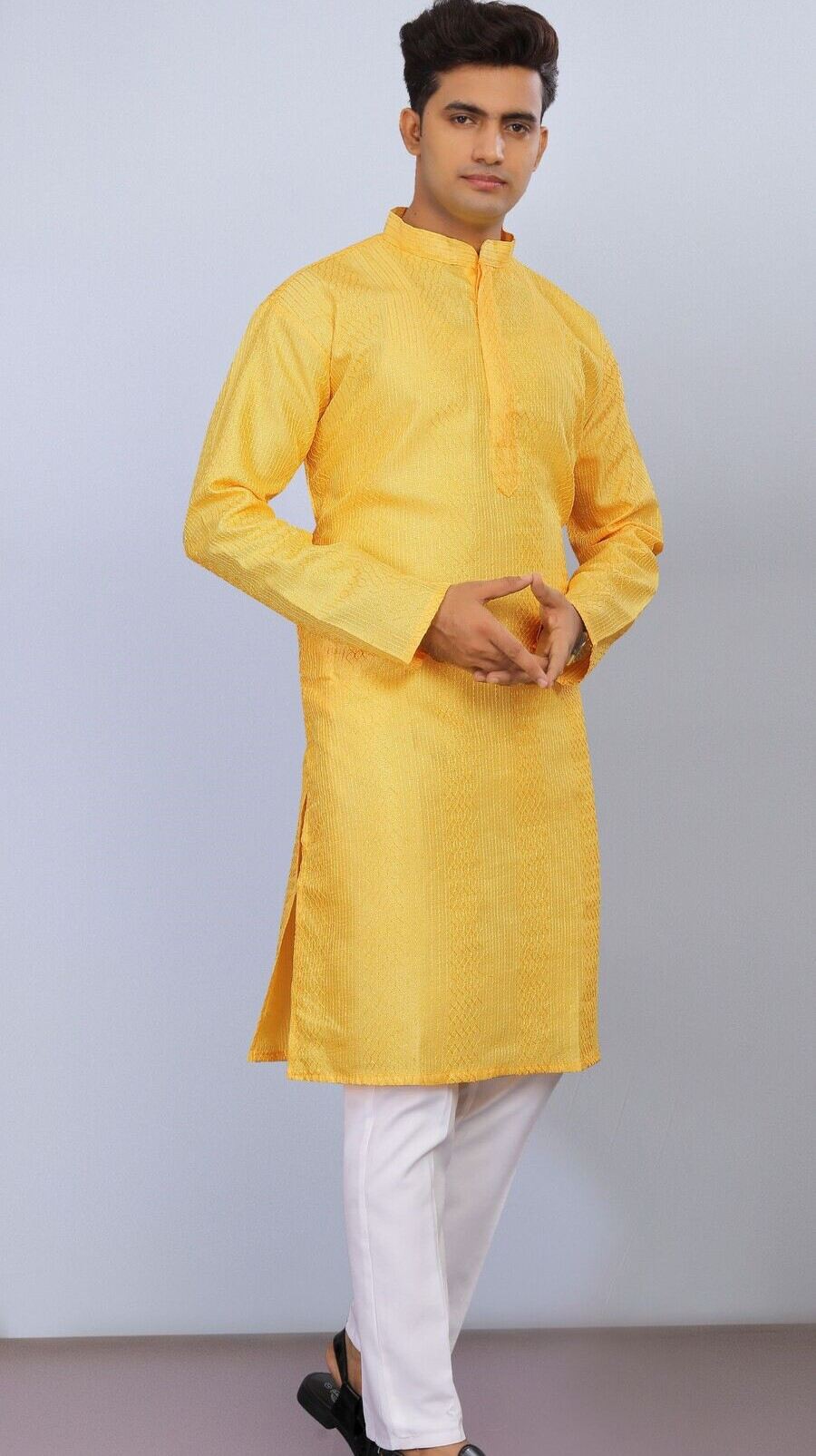 NEW ARRIVAL IMPORTED THREAD SEQUENCE WORK MEN'S KURTA PAYAJAMA FESTIVE WEAR WHOLESALE PRICE ETHNIC GARMENT (7)