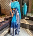 NEW ARRIVAL KANCHIPURAM JACQUARD MULTI SEQUENCE WORK SAREE WITH UNSTITCHED BLOUSE RECEPTION WEAR WHOLESALE PRICE ETHNIC GARMENT (3)