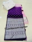 NEW ARRIVAL KANCHIPURAM JACQUARD MULTI SEQUENCE WORK SAREE WITH UNSTITCHED BLOUSE RECEPTION WEAR WHOLESALE PRICE ETHNIC GARMENT (2)