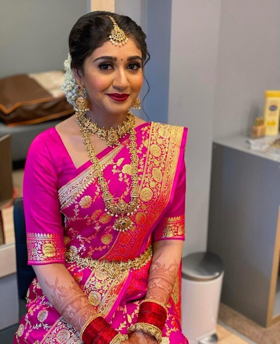 NEW ARRIVAL LICHI SILK JACQUARD WORK SAREE WITH UNSTITCHED BLOUSE BRIDAL WEAR WHOLESALE PRICE ETHNIC GARMENT (4)