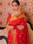 NEW ARRIVAL LICHI SILK ORGANIC BANARASI SAREE WITH UNSTITCHED BLOUSE FESTIVE WEAR WHOLESALE PRICE ETHNIC GARMENT (1)