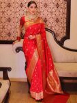 NEW ARRIVAL LICHI SILK ORGANIC BANARASI SAREE WITH UNSTITCHED BLOUSE FESTIVE WEAR WHOLESALE PRICE ETHNIC GARMENT (1)