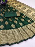 NEW ARRIVAL LICHI SILK ORGANIC BANARASI SAREE WITH UNSTITCHED BLOUSE WEDDING WEAR WHOLESALE PRICE ETHNIC GARMENT (6)