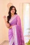 NEW ARRIVAL LINEN SLAB WEAVING WORK SAREE WITH UNSTITCHED BLOUSE FESTIVE WEAR WHOLESALE PRICE ETHNIC GARMENT (6)