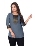 NEW ARRIVAL MAGIC COTTON BEAUTIFUL LACE WORK TOP GREY