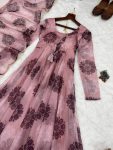 NEW ARRIVAL ORGANZA TABBY SILK DIGITAL PRINT AND HANDWORK ANARKALI GOWN BOTTOM WITH DUPATTA FESTIVE WEAR WHOLESALE PRICE ETHNIC GARMENT (5)