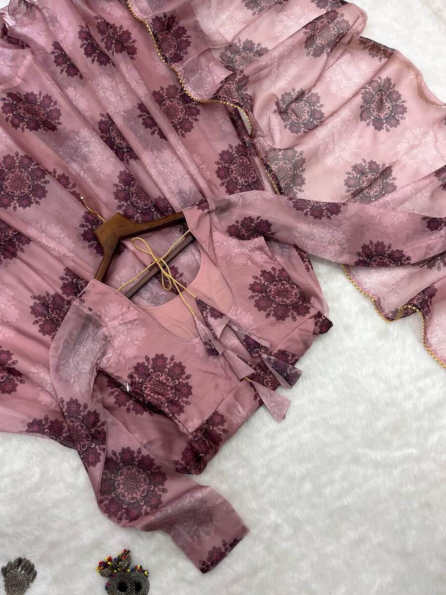 NEW ARRIVAL ORGANZA TABBY SILK DIGITAL PRINT AND HANDWORK ANARKALI GOWN BOTTOM WITH DUPATTA FESTIVE WEAR WHOLESALE PRICE ETHNIC GARMENT (6)