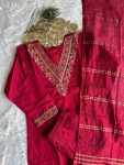 NEW ARRIVAL ROMAN SILK EMBROIDERY WITH SEQUENCE WORK TOP BOTTOM WITH DUPATTA OFFICE WEAR WHOLESALE PRICE ETHNIC GARMENT (2)