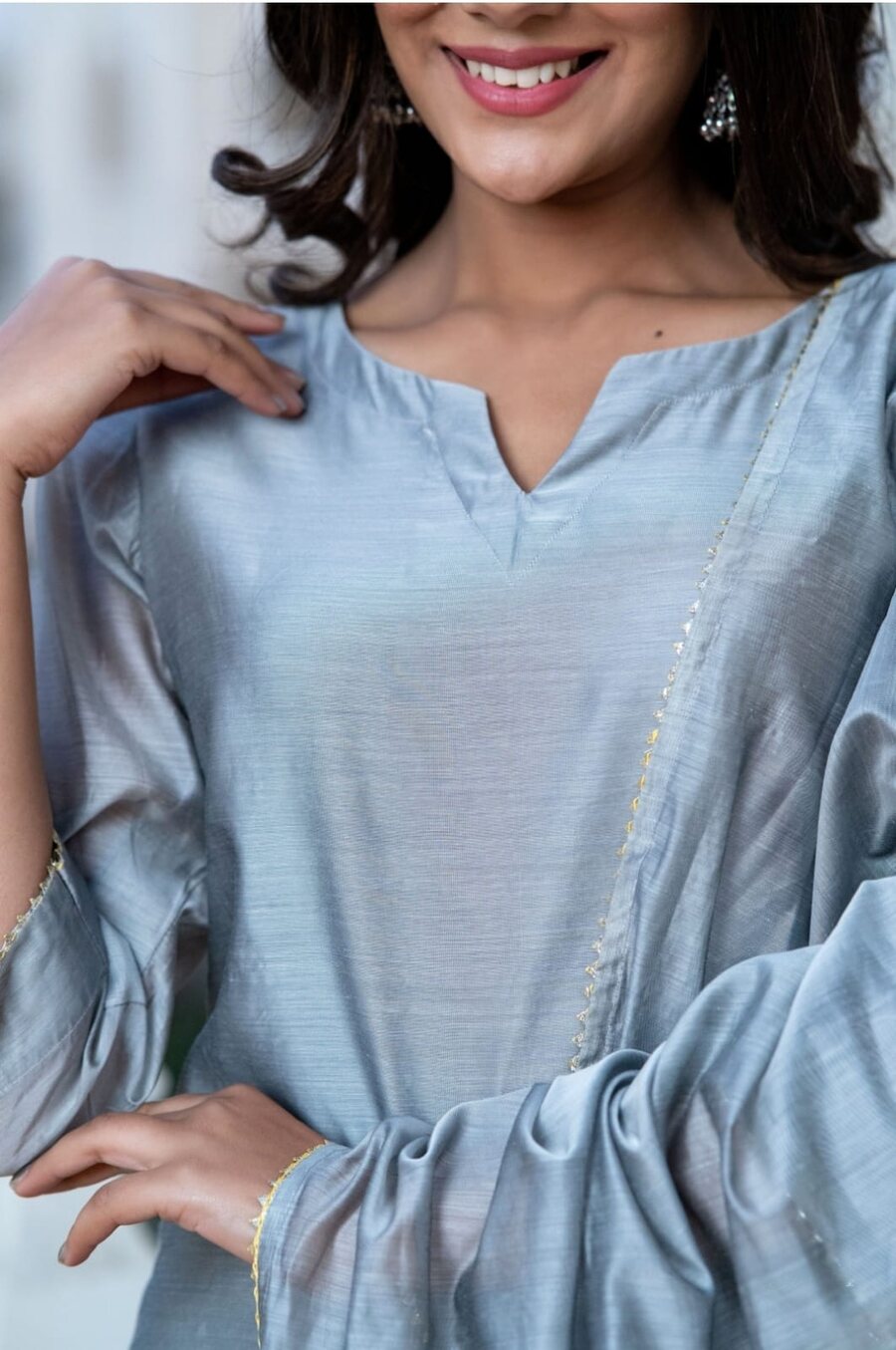 NEW ARRIVAL ROMAN SILK FANCY LACE BORDER WORK TOP BOTTOM WITH DUPATTA FESTIVAL WEAR WHOLESALE PRICE ETHNIC GARMENT (15)