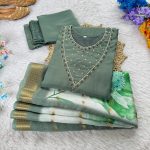 NEW ARRIVAL ROMAN SILK SOFT HANDWORK TOP BOTTOM WITH DUPATTA OFFICE WEAR WHOLESALE PRICE ETHNIC GARMENT (18)