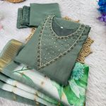 NEW ARRIVAL ROMAN SILK SOFT HANDWORK TOP BOTTOM WITH DUPATTA OFFICE WEAR WHOLESALE PRICE ETHNIC GARMENT (18)