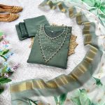 NEW ARRIVAL ROMAN SILK SOFT HANDWORK TOP BOTTOM WITH DUPATTA MINT