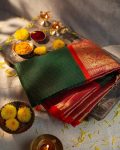 NEW ARRIVAL SOFT LICHI SILK CLOTH JACQUARD WORK SAREE WITH UNSTITCHED BLOUSE SEASONABLE WEAR WHOLESALE PRICE ETHNIC GARMENT (3)