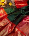 NEW ARRIVAL SOFT LICHI SILK CLOTH JACQUARD WORK SAREE WITH UNSTITCHED BLOUSE SEASONABLE WEAR WHOLESALE PRICE ETHNIC GARMENT (3)