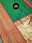NEW ARRIVAL SOFT LICHI SILK CLOTH JACQUARD WORK SAREE WITH UNSTITCHED BLOUSE SEASONABLE WEAR WHOLESALE PRICE ETHNIC GARMENT (3)