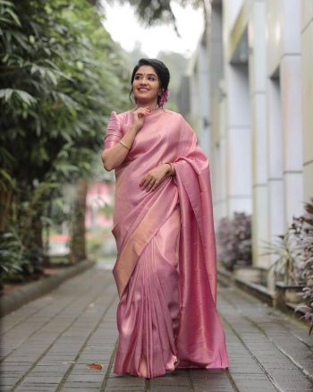 NEW ARRIVAL SOFT LICHI SILK JACQUARD WORK SAREE WITH UNSTITCHED BLOUSE