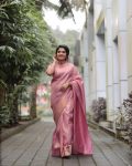 NEW ARRIVAL SOFT LICHI SILK JACQUARD WORK SAREE WITH UNSTITCHED BLOUSE PARTY WEAR WHOLESALE PRICE ETHNIC GARMENT (1)